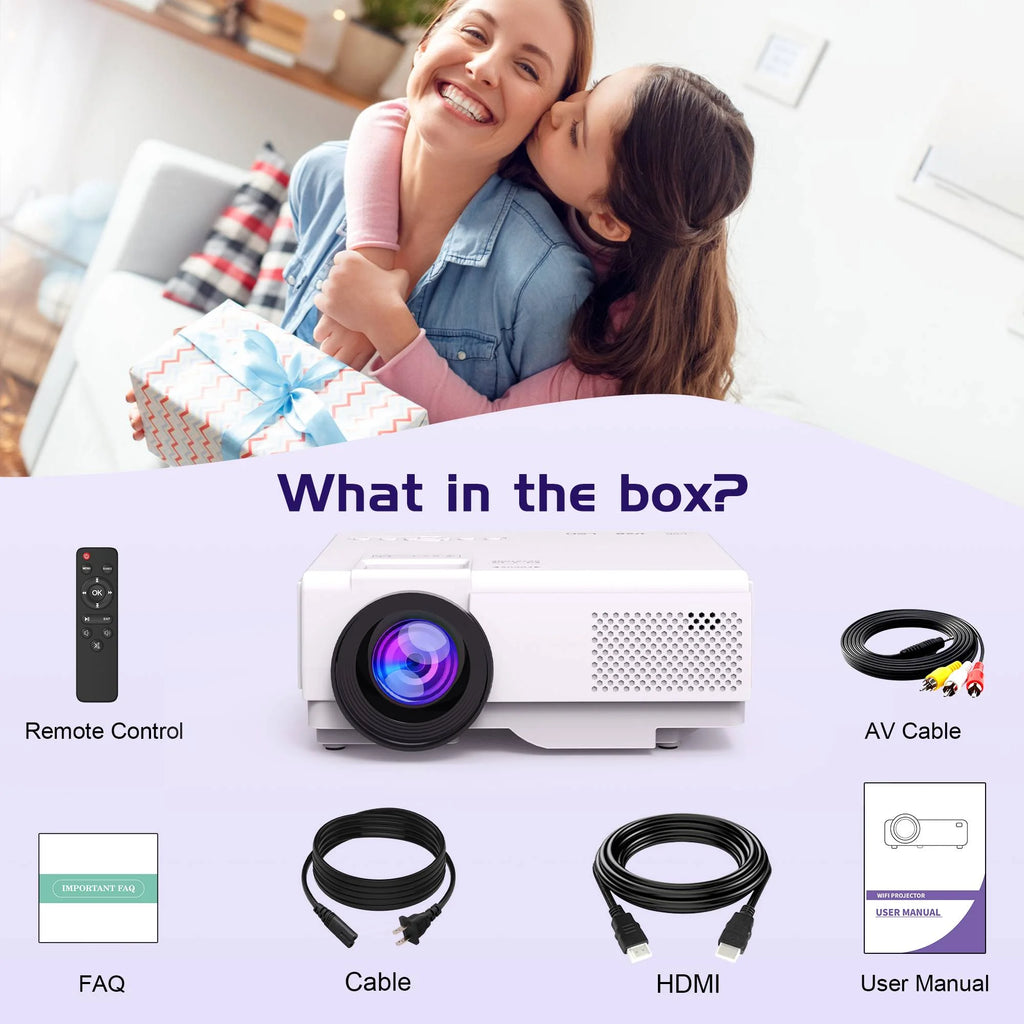 5G WiFi Bluetooth Full HD 1080P Mini Projector E6368