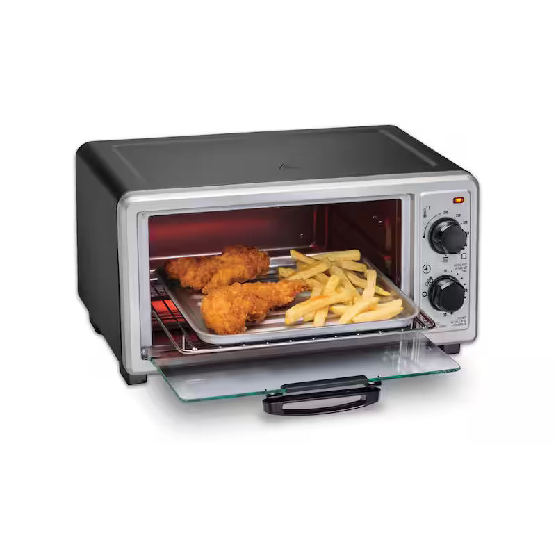 1100-Watt 4-Slice Black Toaster Oven Broiler F443080