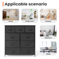 Black 9 Drawer Fabric Dresser Storage Tower D7470
