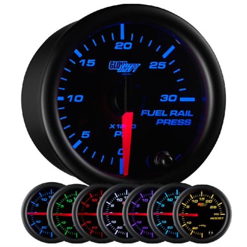 Black 7 Color Fuel Rail Pressure Gauge L58873