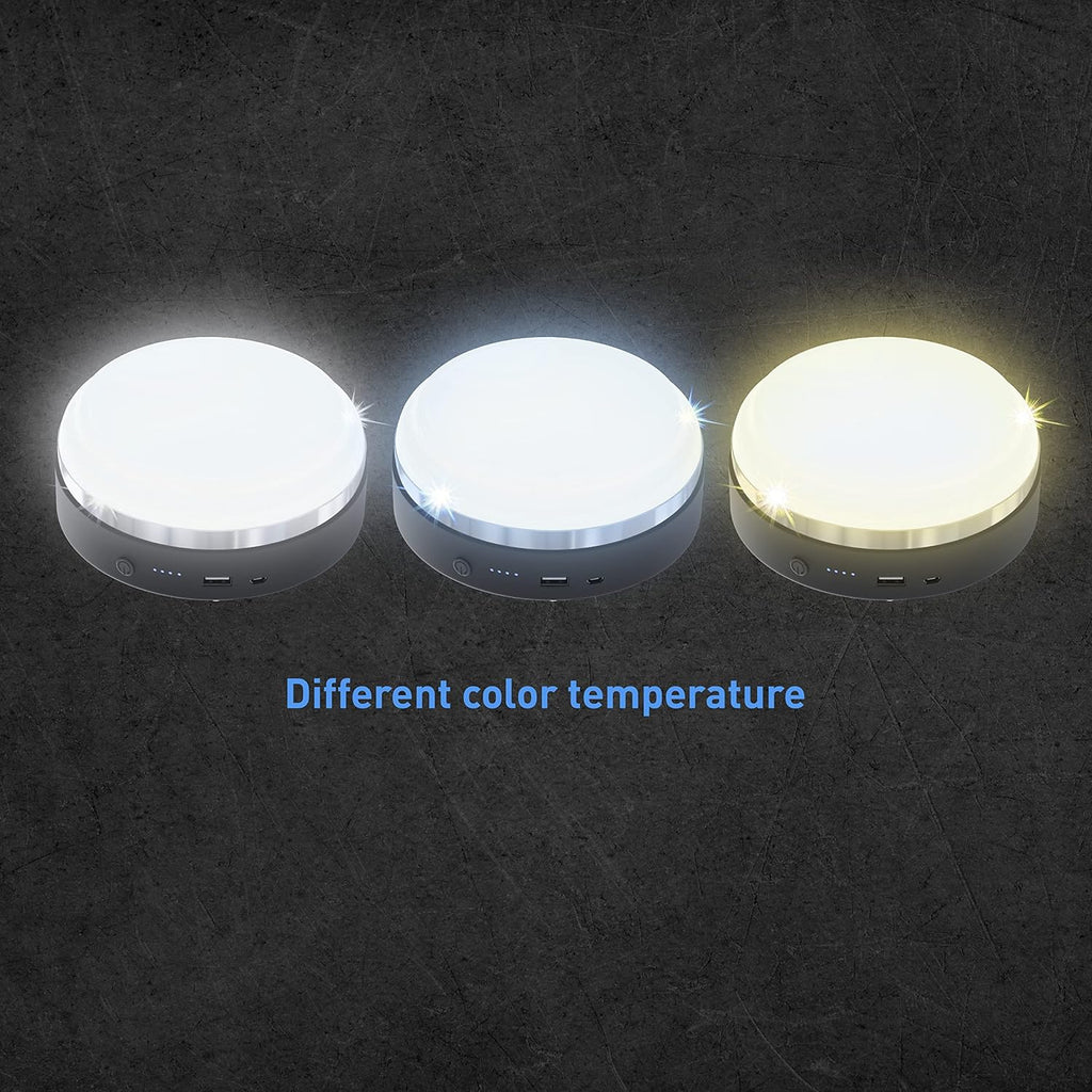 Camping LED Lamp Lantern with USB Power Bank 10000 mAh 3400 Lumen 80W Portable with Magnet Black F309868