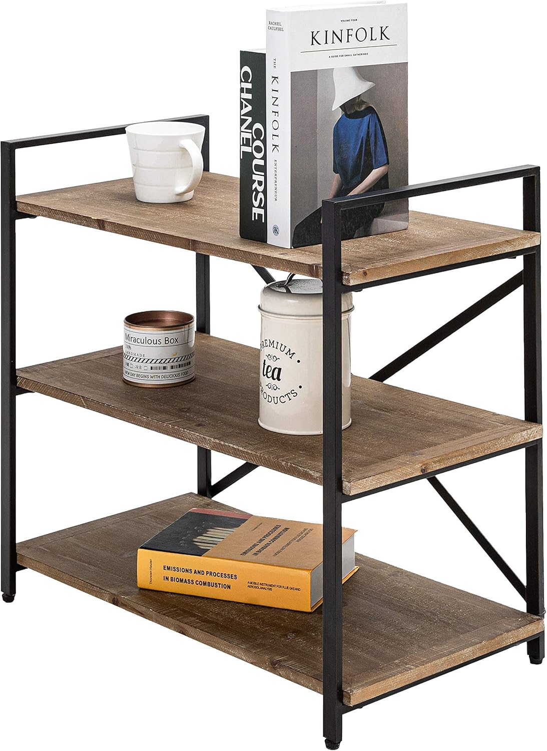 Solid Wood 3 Tier Small Bookshelf Storage Rack I4080