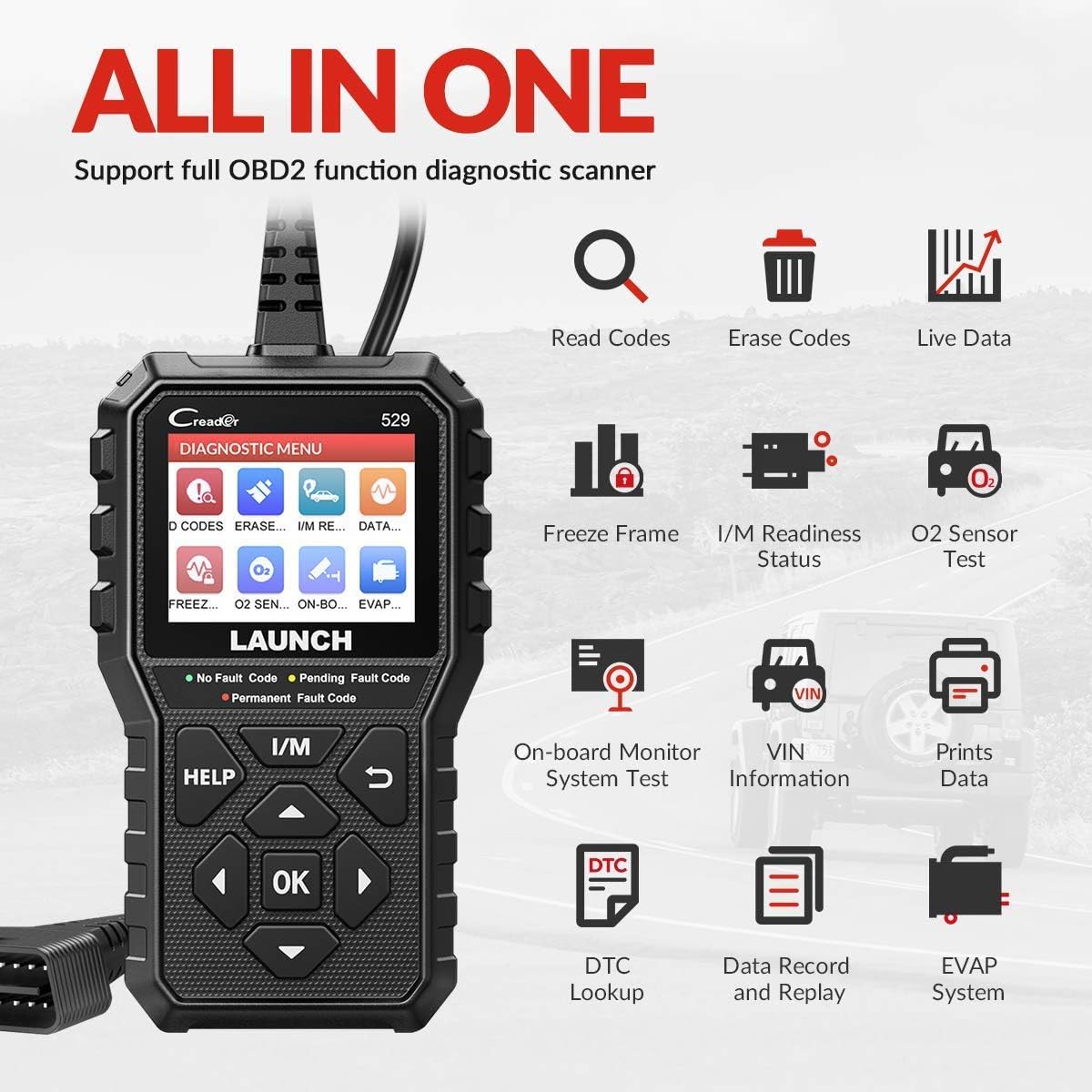 OBD2 Scanner Car Code Reader Pack of 2 J491