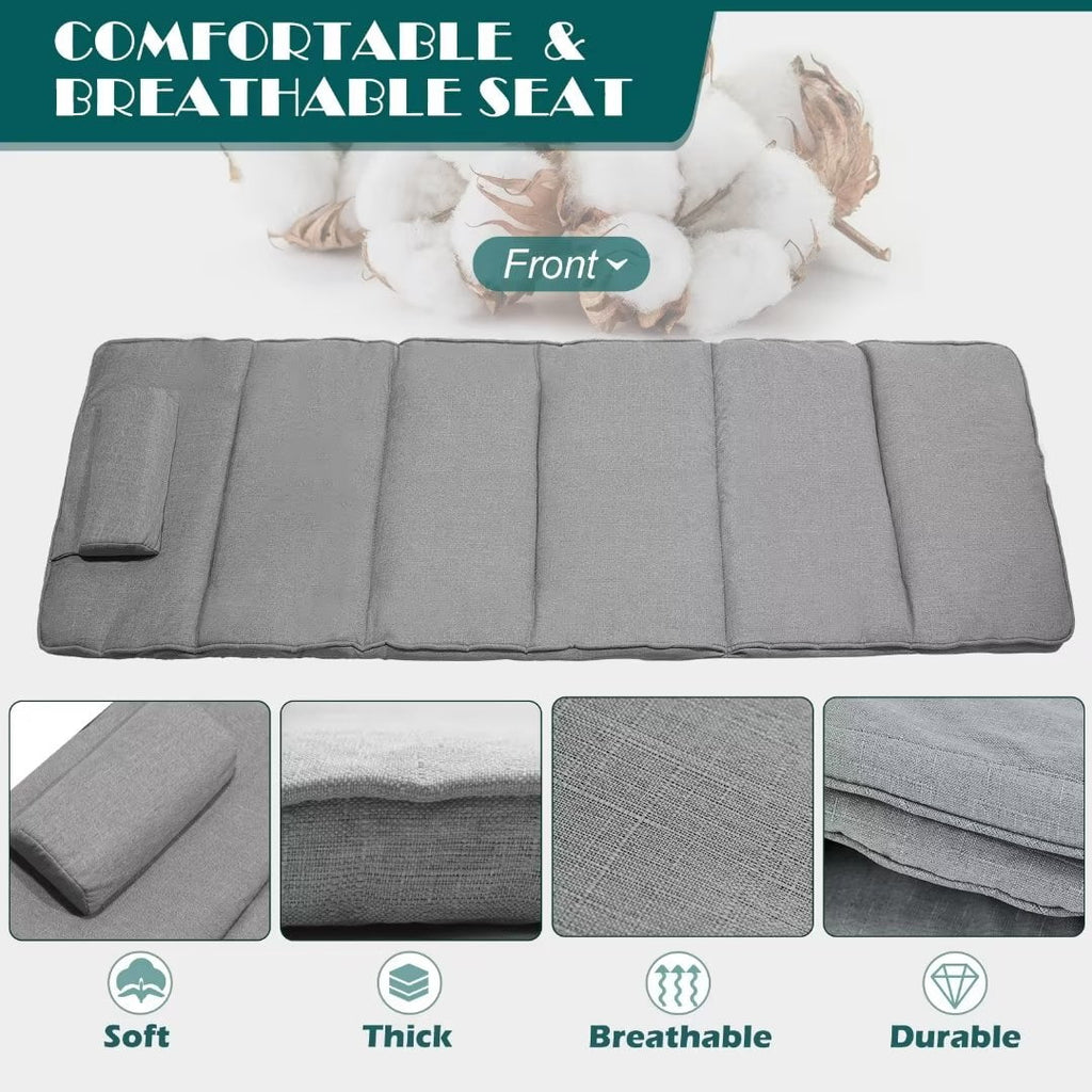 5-Fold Adjustable Folding Camping Cot with Pillow X143002