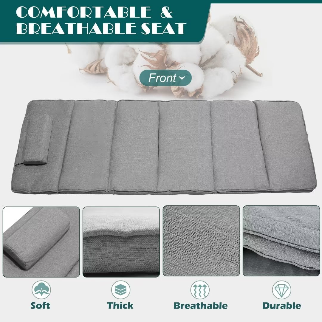 5-Fold Adjustable Folding Camping Cot with Pillow X143002