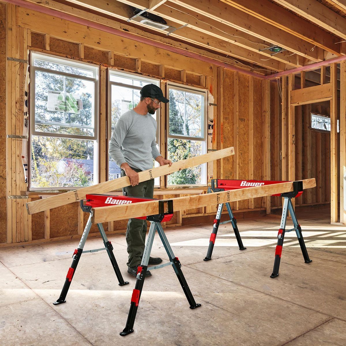 32 in. Steel Adjustable Sawhorse, 1300 lb. Capacity T74893