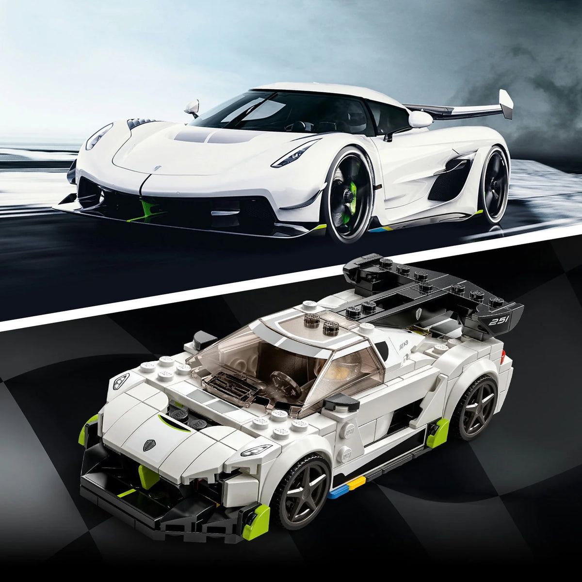 White Racing Car Building Set L322978