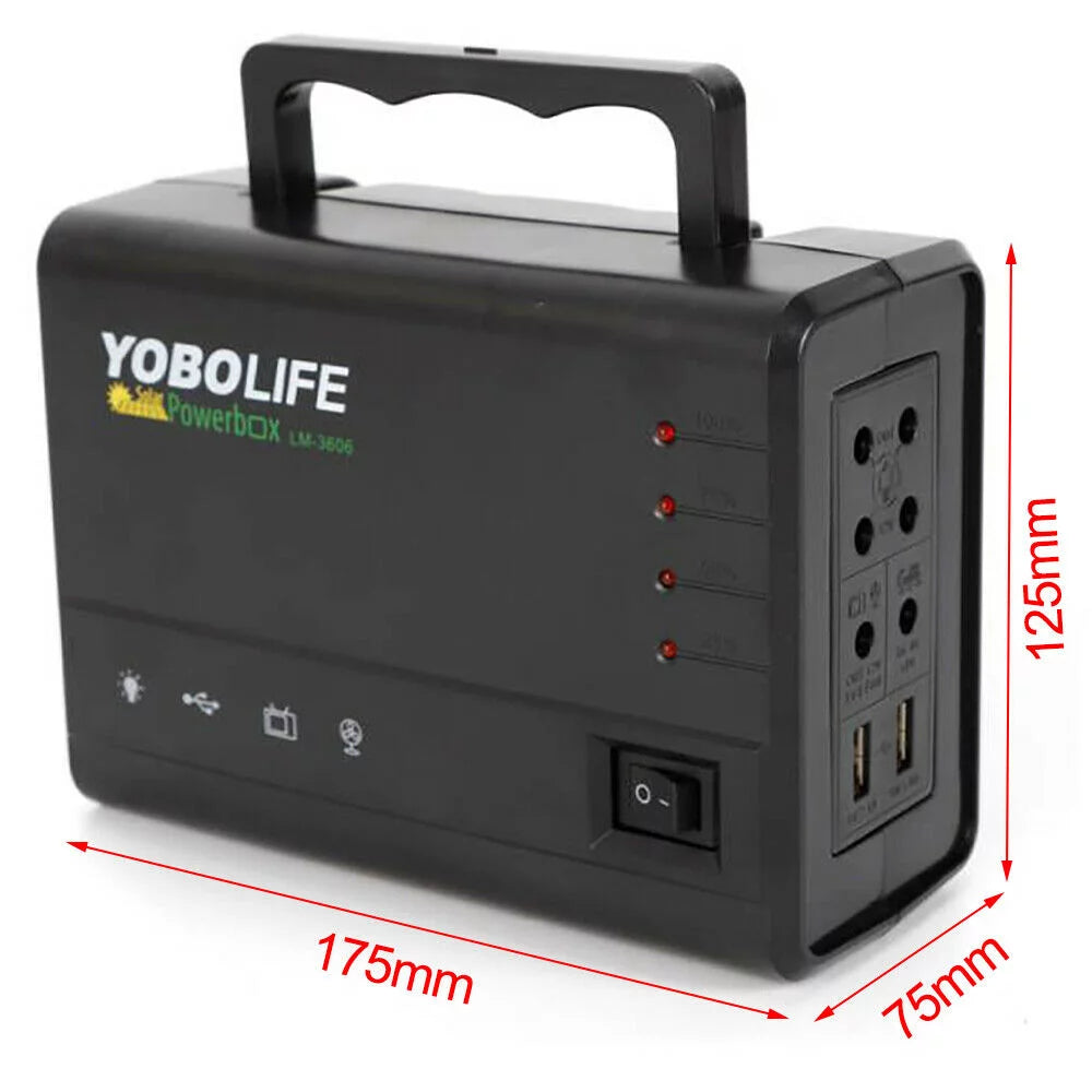 Portable Solar Generator with Solar Panel and LED Lights S39313