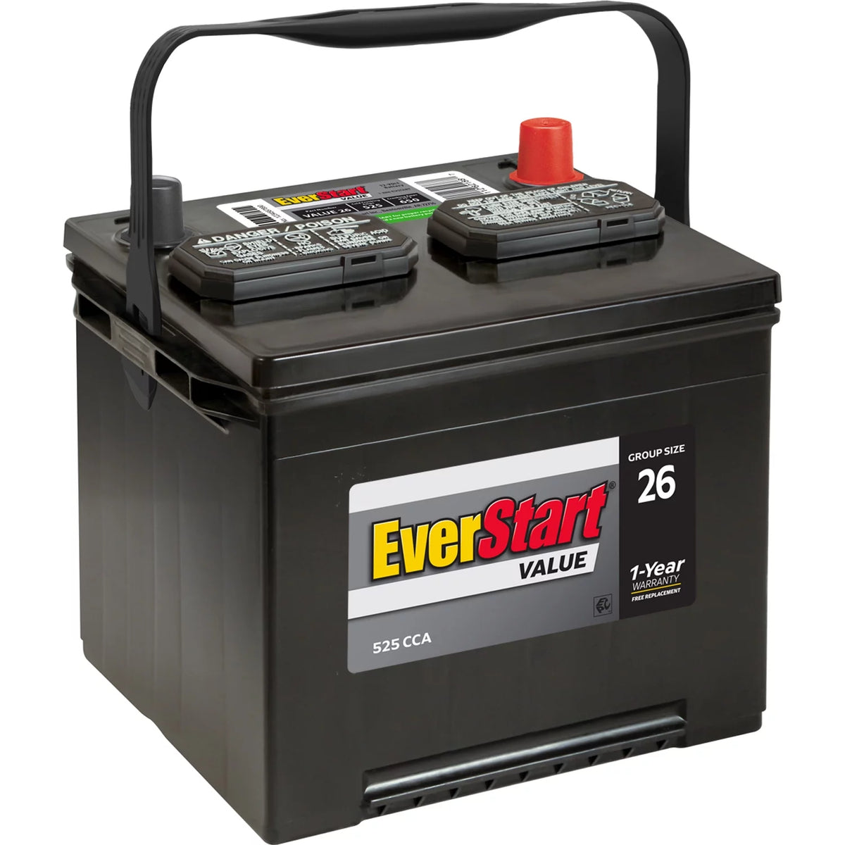 Lead Acid Automotive Battery Group Size 26 12 Volt 525 CCA O30178