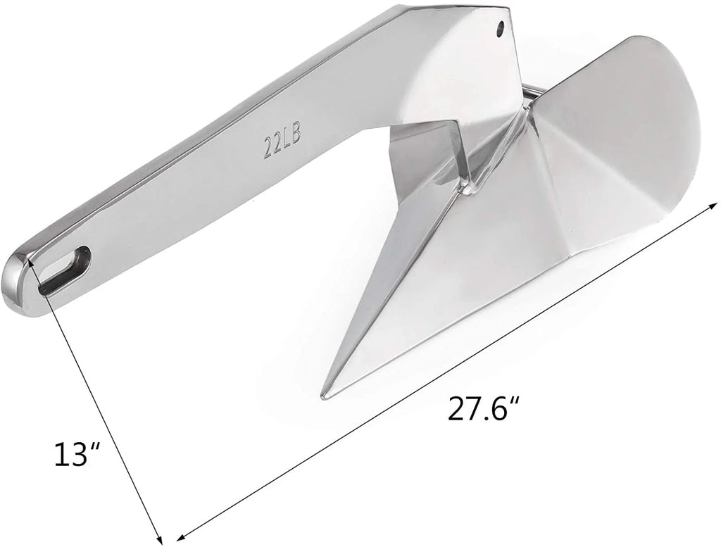 14 lbs Stainless Steel Delta Style Boat Anchor U344920