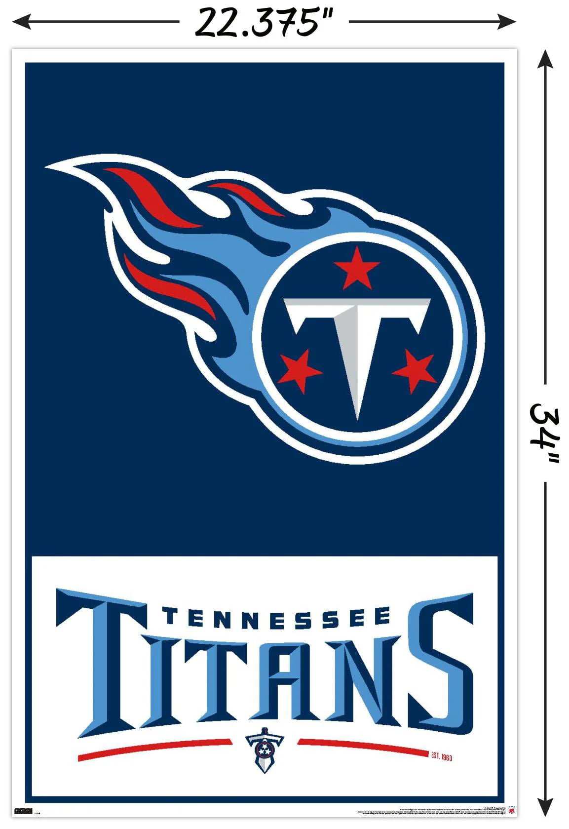 Tennessee Titans Wall Poster 22.375 x 34 E8626