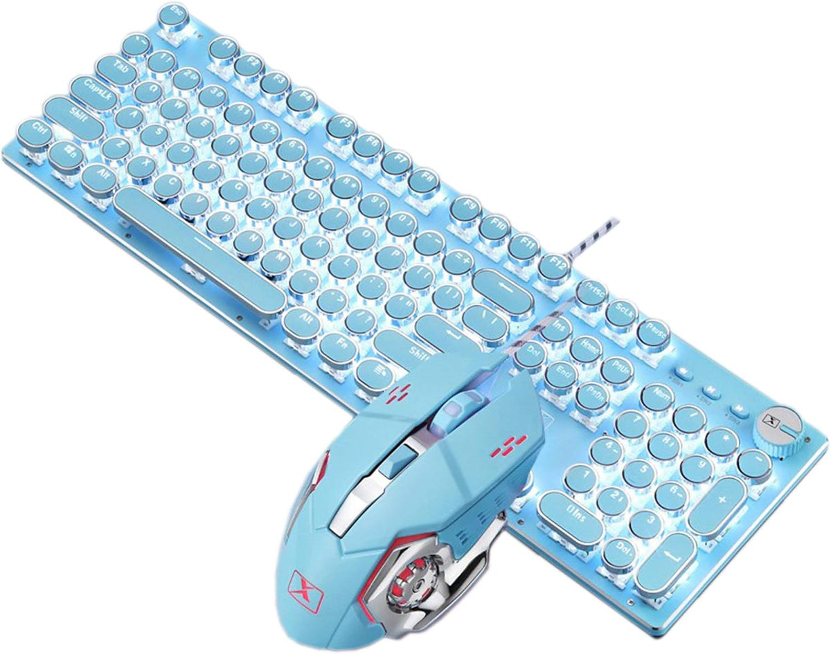 Pink Mechanical Gaming Keyboard with Wrist Rest and Mouse N83617