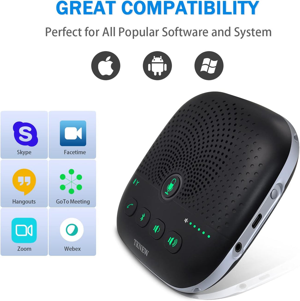 Bluetooth Conference Speakerphone with 4 Noise Cancellation Mics X1424