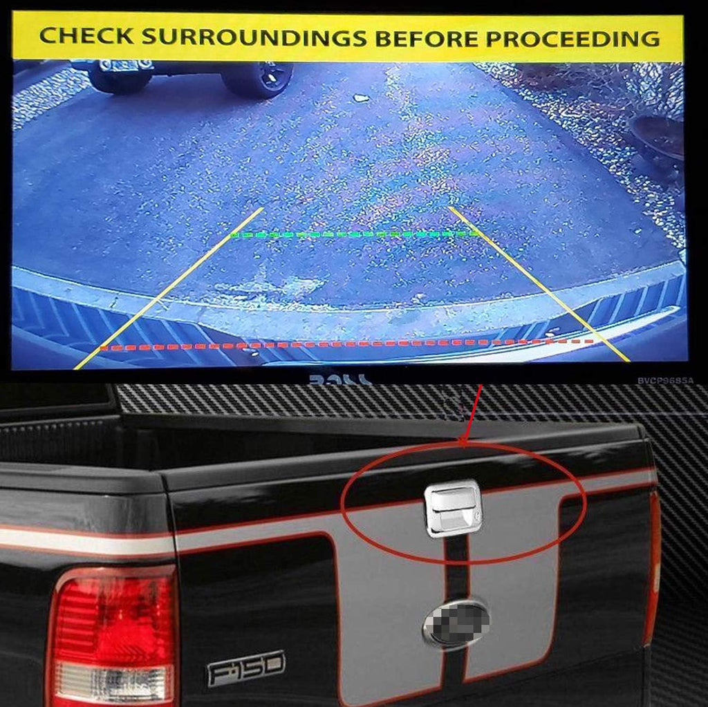 Tailgate Handle Backup Rear View Reverse Camera for Ford F150 Super Duty Explorer Sport Trac Lincoln Mark LT Pickup Truck Chrome G24877