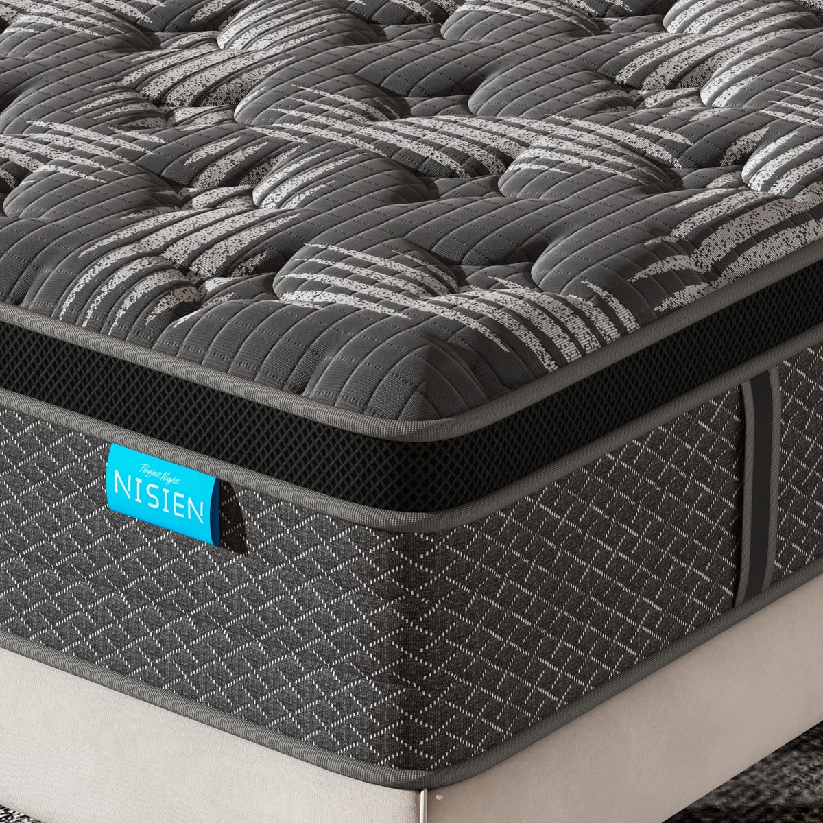 Black 10 inch Queen Gel Memory Foam Hybrid Mattress K2338