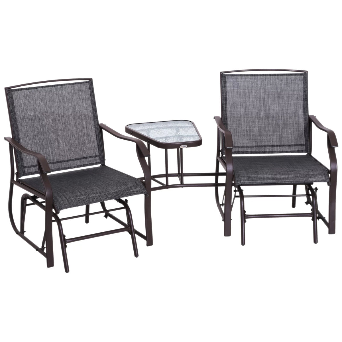 2 Person Sling Fabric Double Glider Rocker Chair with Table K5785