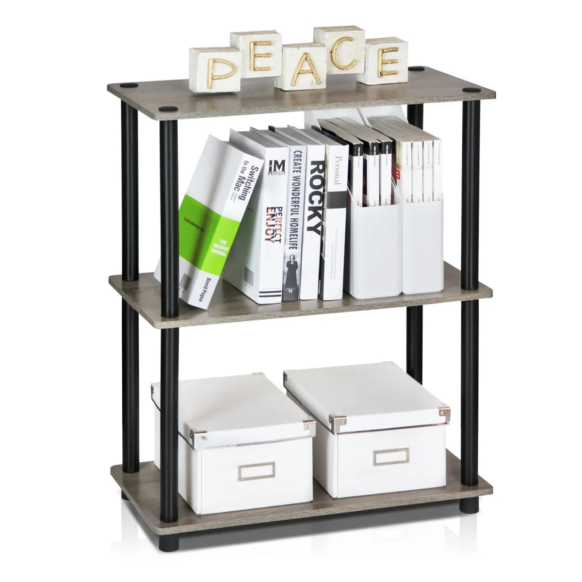 3-Tier Dark Cherry Shelf Display Rack Q3880