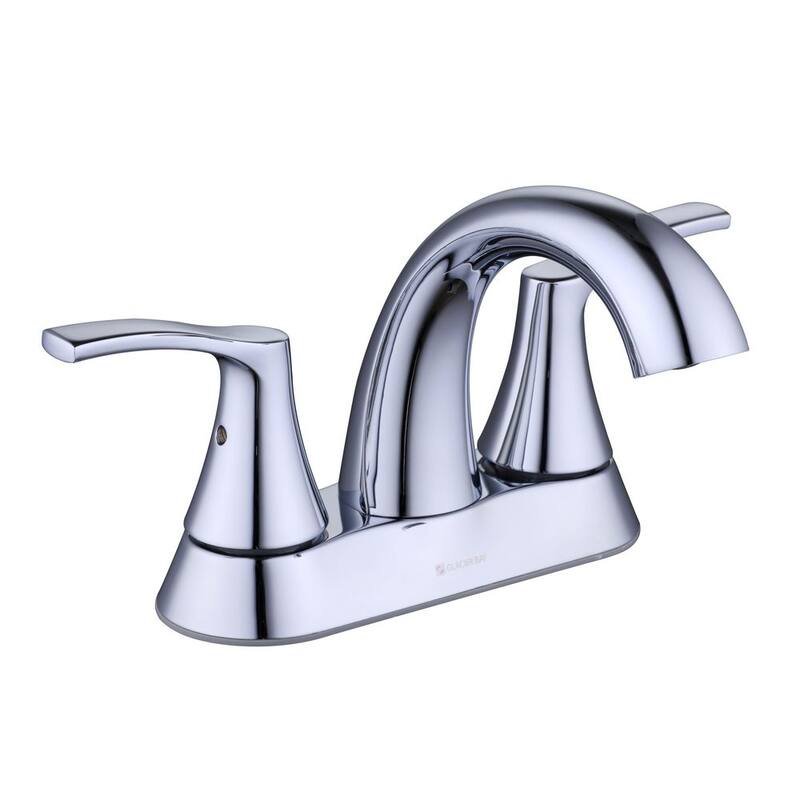 Centerset Double-Handle High-Arc Bathroom Faucet in Chrome Z657