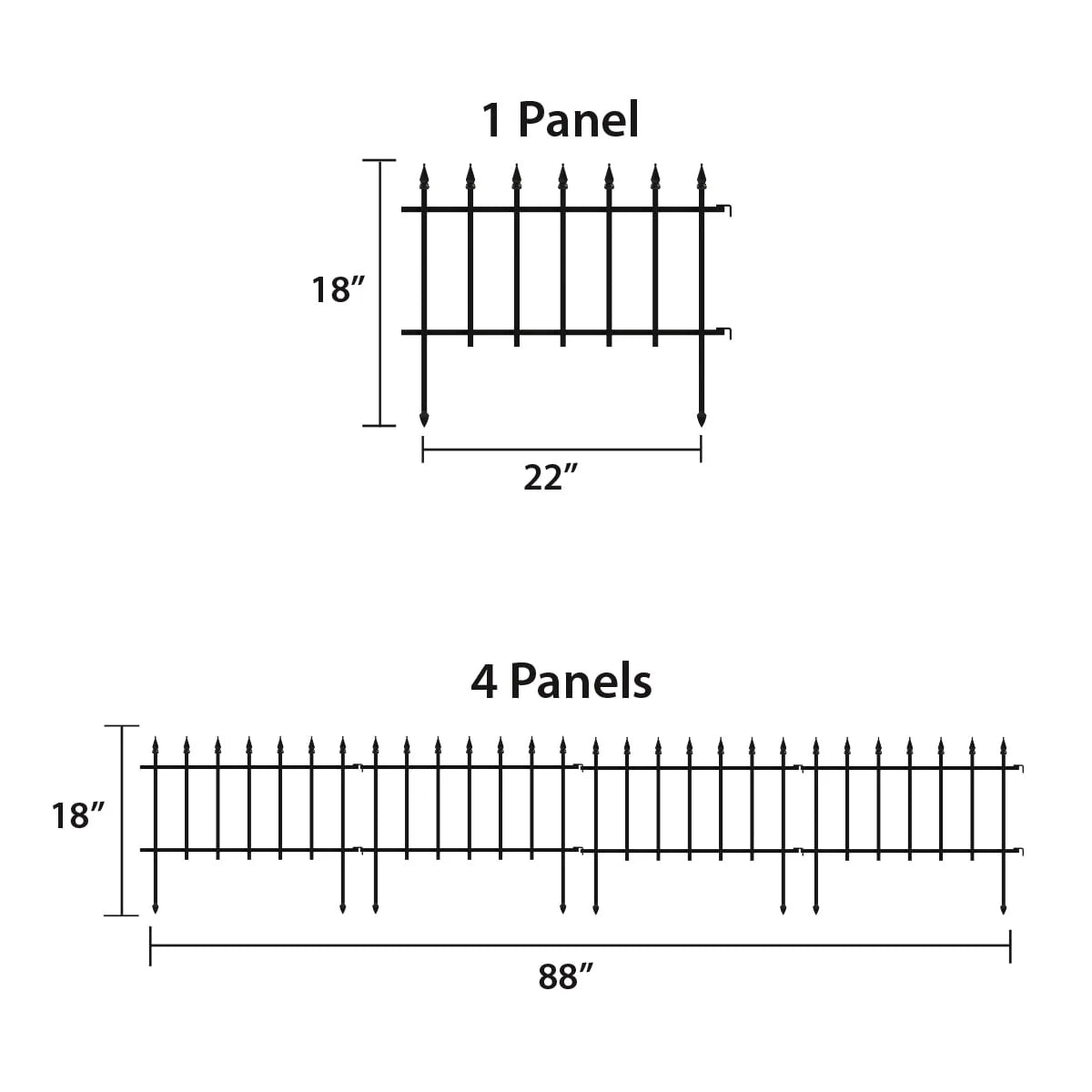 Black Powder Coated Steel Garden Border N977