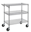 3 Tier Heavy Duty Wire Rolling Utility Cart Z6412
