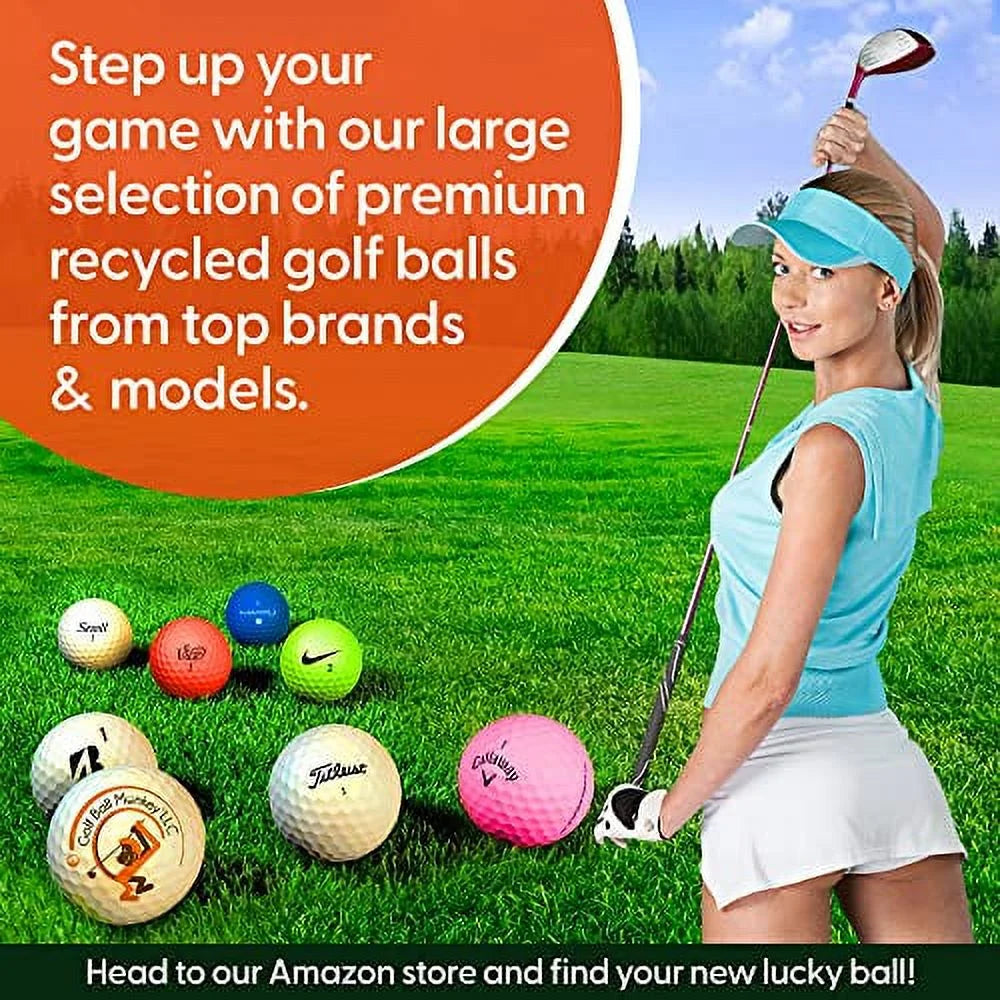 100 Pack Recycled Golf Balls with 15 Tees and Mesh Carrying Bag M345