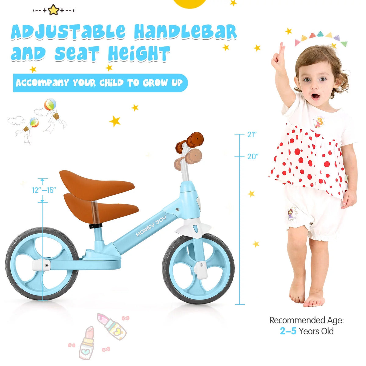 Blue No-Pedal Toddler Balance Bike S12252