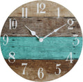Rustic Coastal Wood Round Wall Clock B774