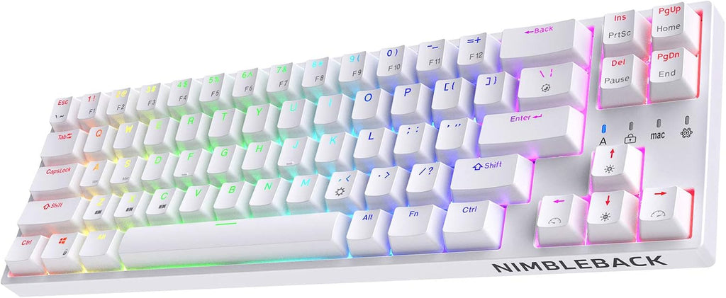 Wired 65% Mechanical Keyboard, RGB Backlit Ultra-Compact 68 Keys Hot-Swappable White Y466520