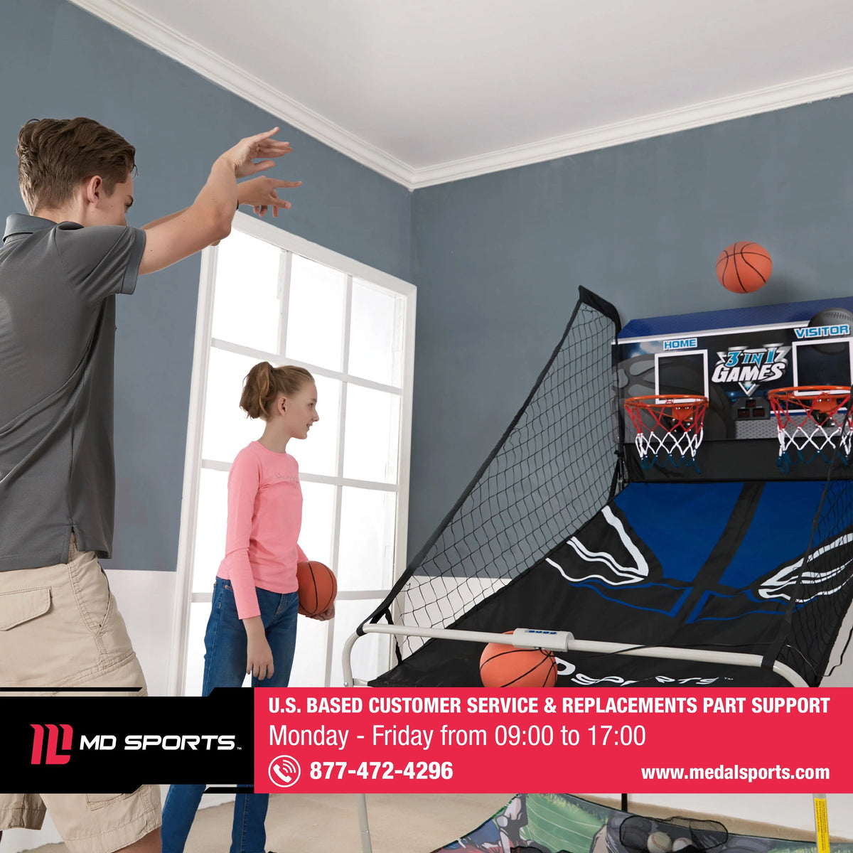 3 in 1 Basketball Football Baseball Game with LED Scoring System D69147