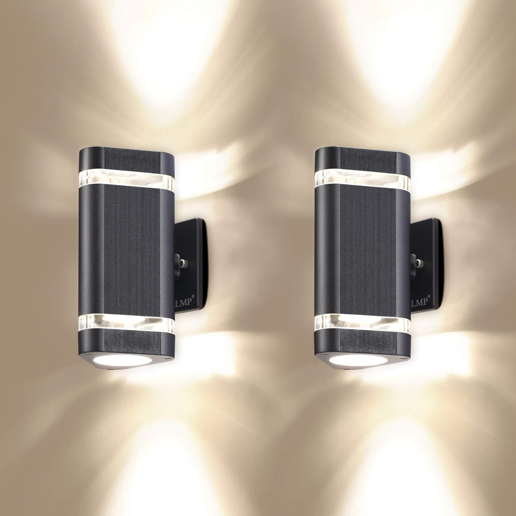 2 Pack LED Up and Down Outdoor Wall Lights Aluminum Waterproof 3000k 5W P2429