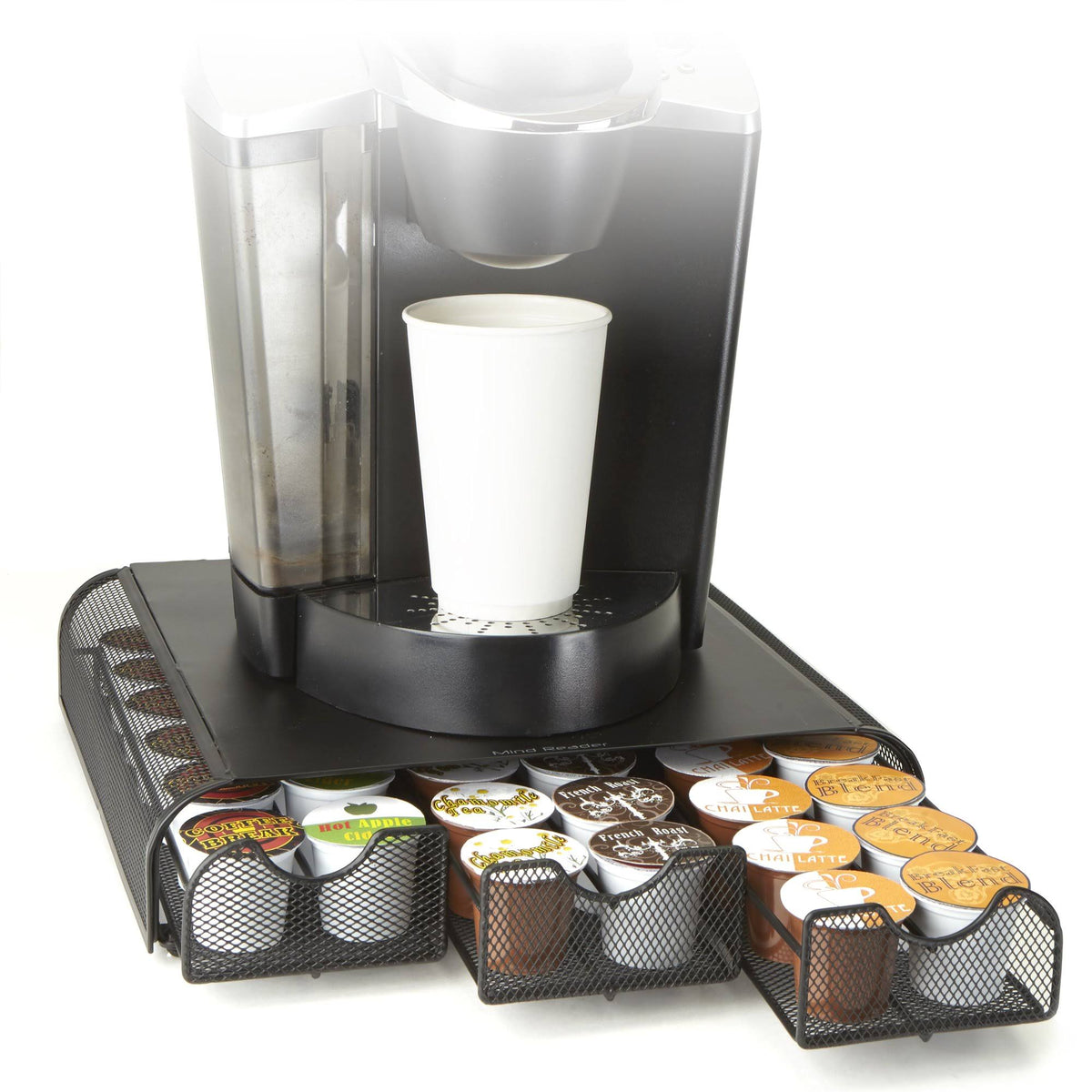 Black Metal Mesh Coffee Pod Triple Drawer 36 Capacity F25276