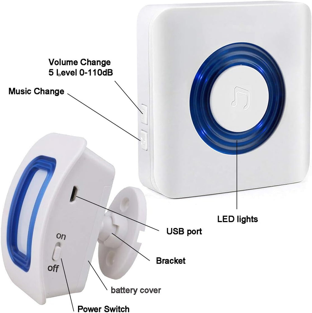 Wireless Caregiver Pager Indoor Motion Sensor Alert Pack of 2 E481115