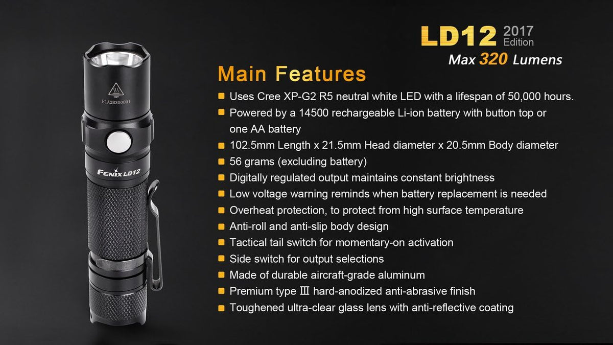 320 Lumen LED Tactical Flashlight K2049