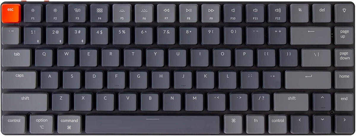Ultra-Slim 75% Layout Wireless Mechanical Keyboard, Hot Swappable Low-Profile Optical Red Switch White LED Backlight 84 Keys T373