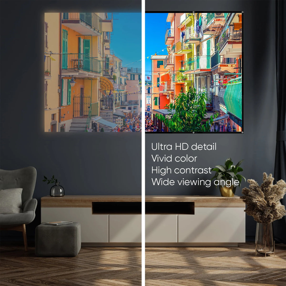 White Indoor/Outdoor Folding Projector Screen H3576