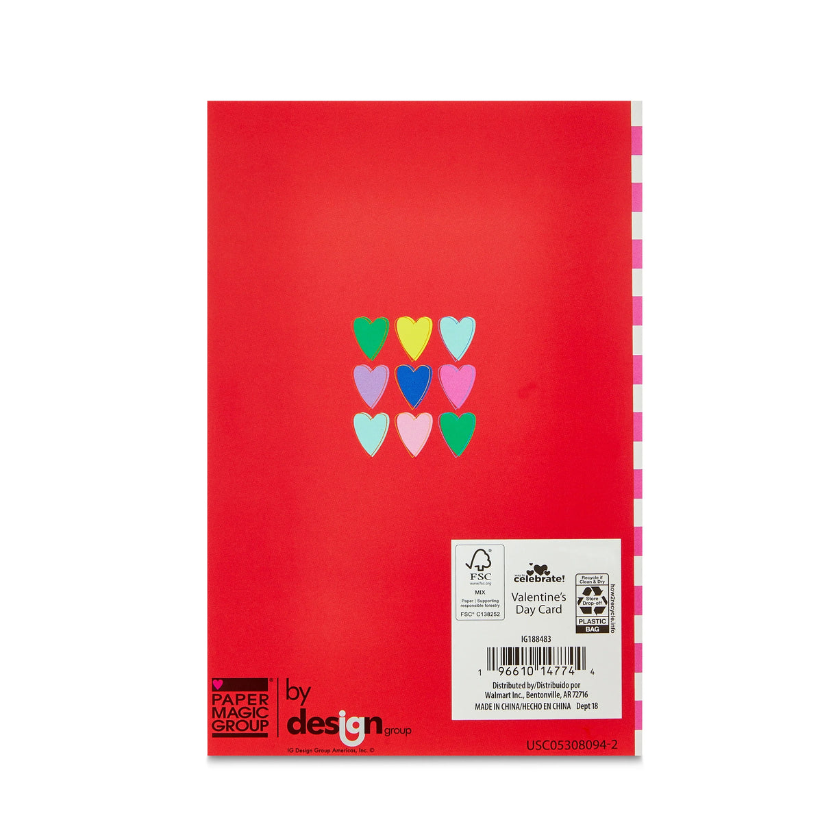 Valentine's Day Greeting Card, Multi-Color, 1 Count E258228