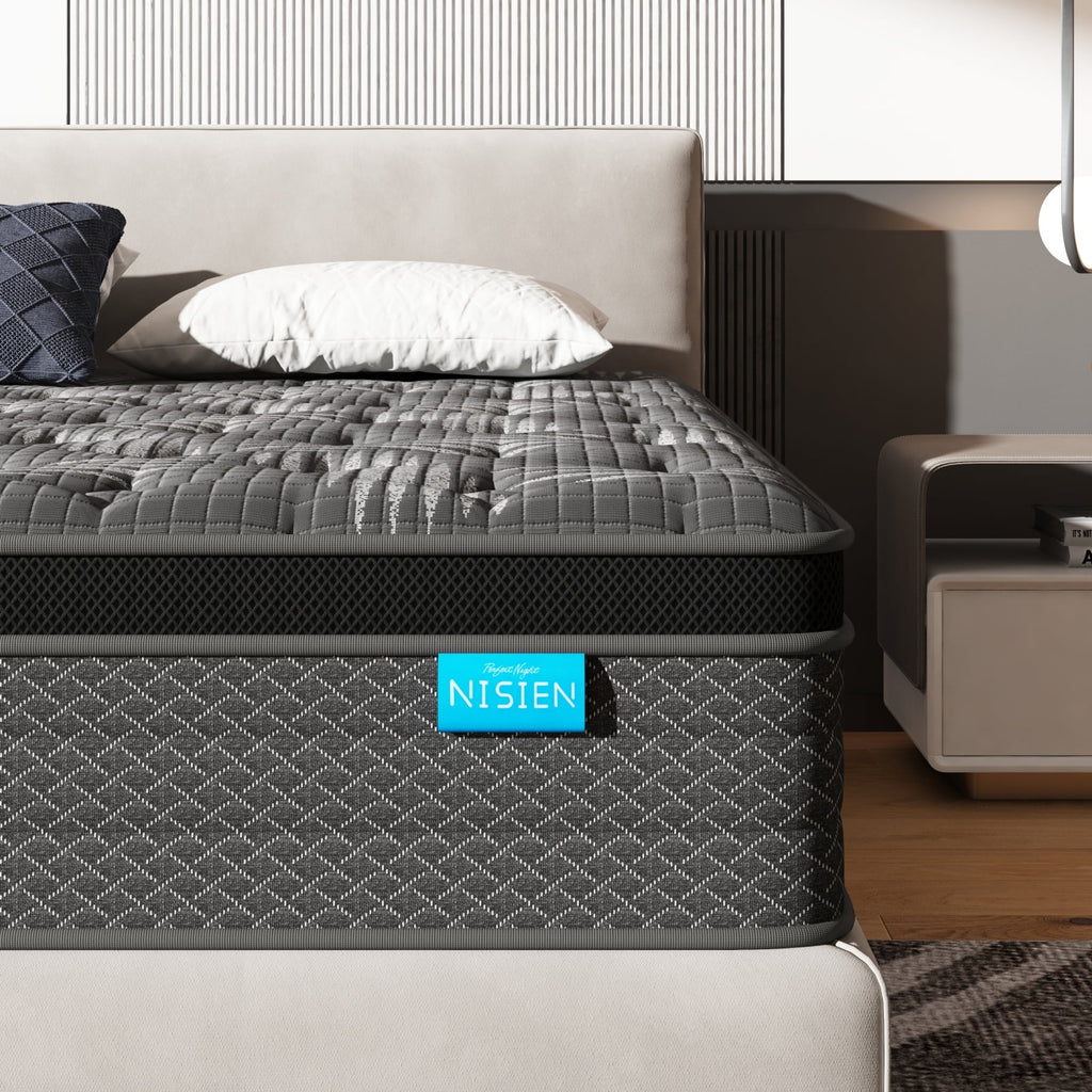 Black 10 inch Queen Gel Memory Foam Hybrid Mattress K2338