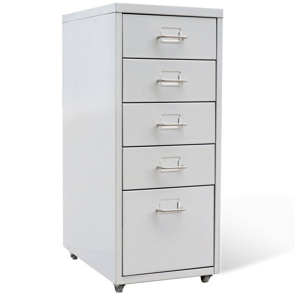 Metal Filing Cabinet with 5 Drawers Gray K77476