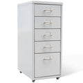 Metal Filing Cabinet with 5 Drawers Gray K77476
