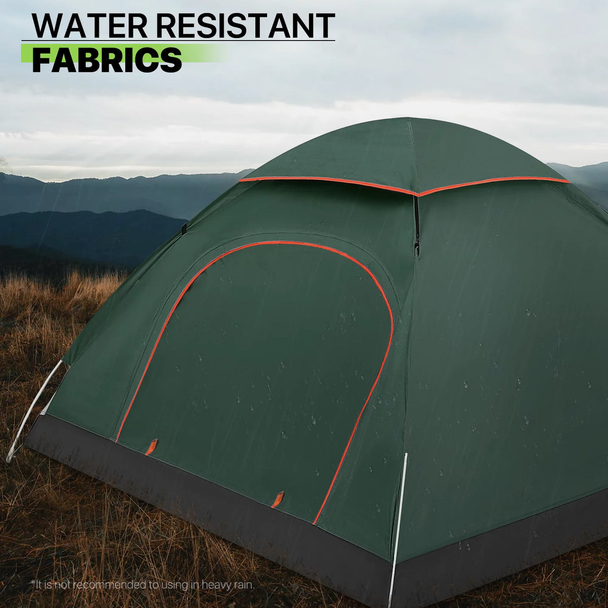 Pop Up Camping Tent with Rain Fly and Carry Bag L2638