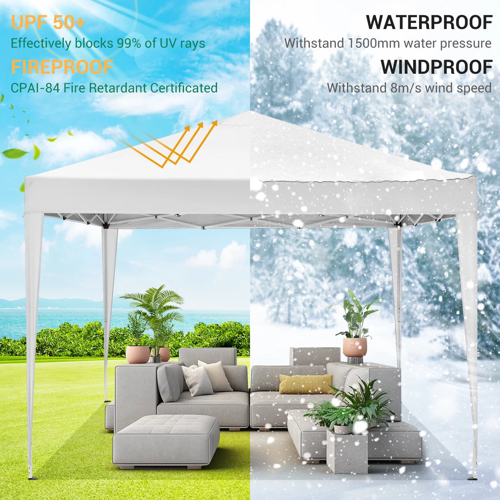 10'x 10' Pop up Canopy with 4 Removable Sidewalls & Carrying Bag, White N841