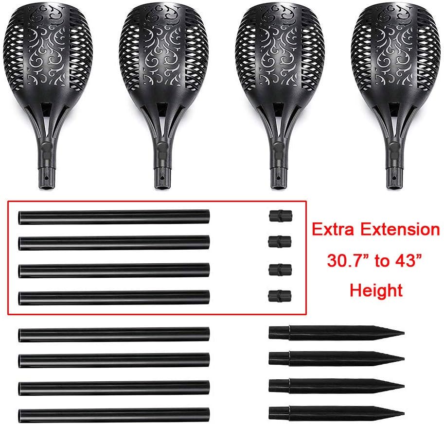 43 6 Pack 96 LED Waterproof Flickering Flames Solar Lights T133225