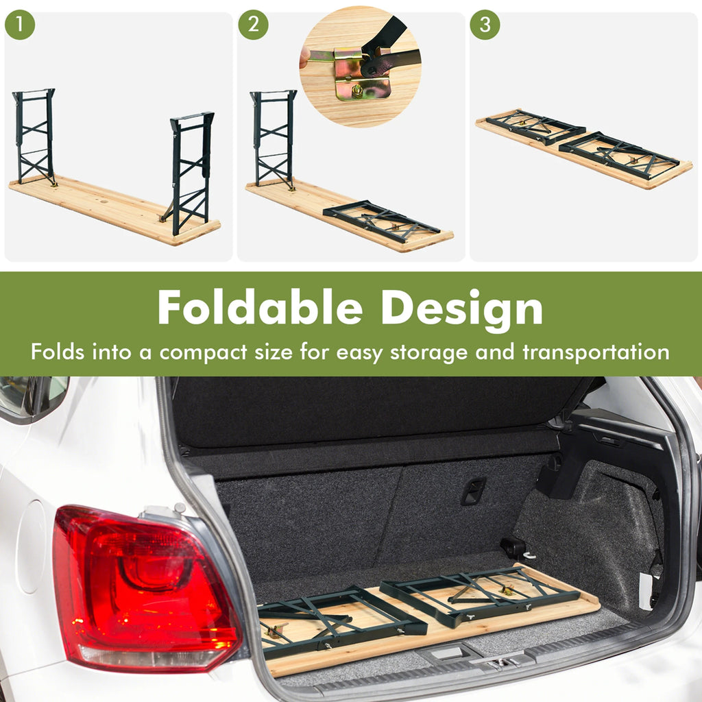 5.5 Ft Folding Wood Picnic Table H26841