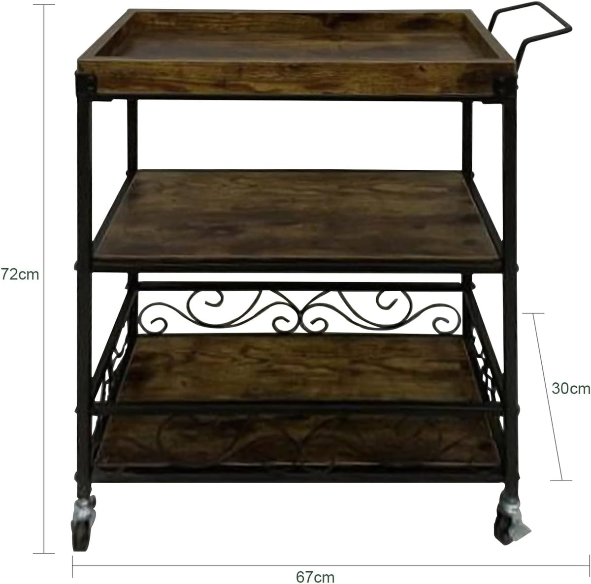 Wood Metal Serving Cart Y22227