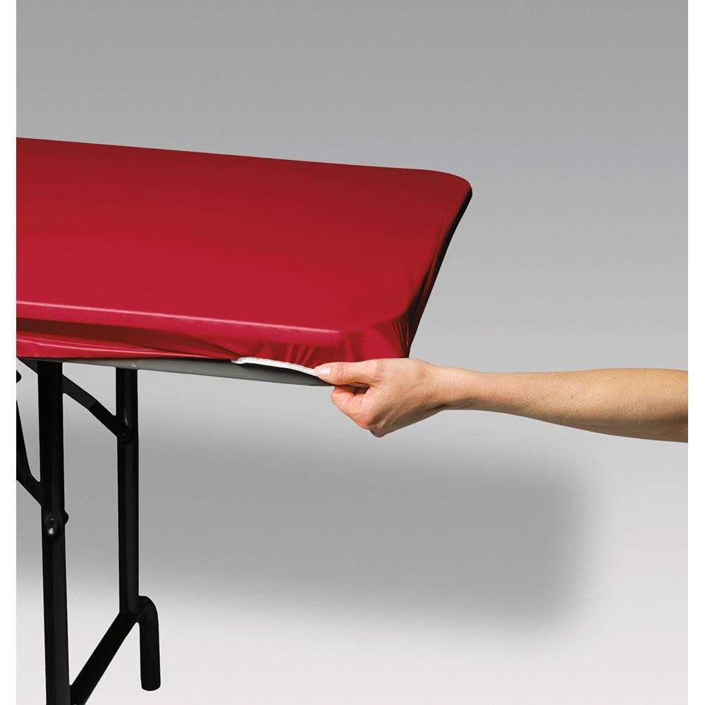 Real Red Plastic Tablecover 60 inch Round M302001