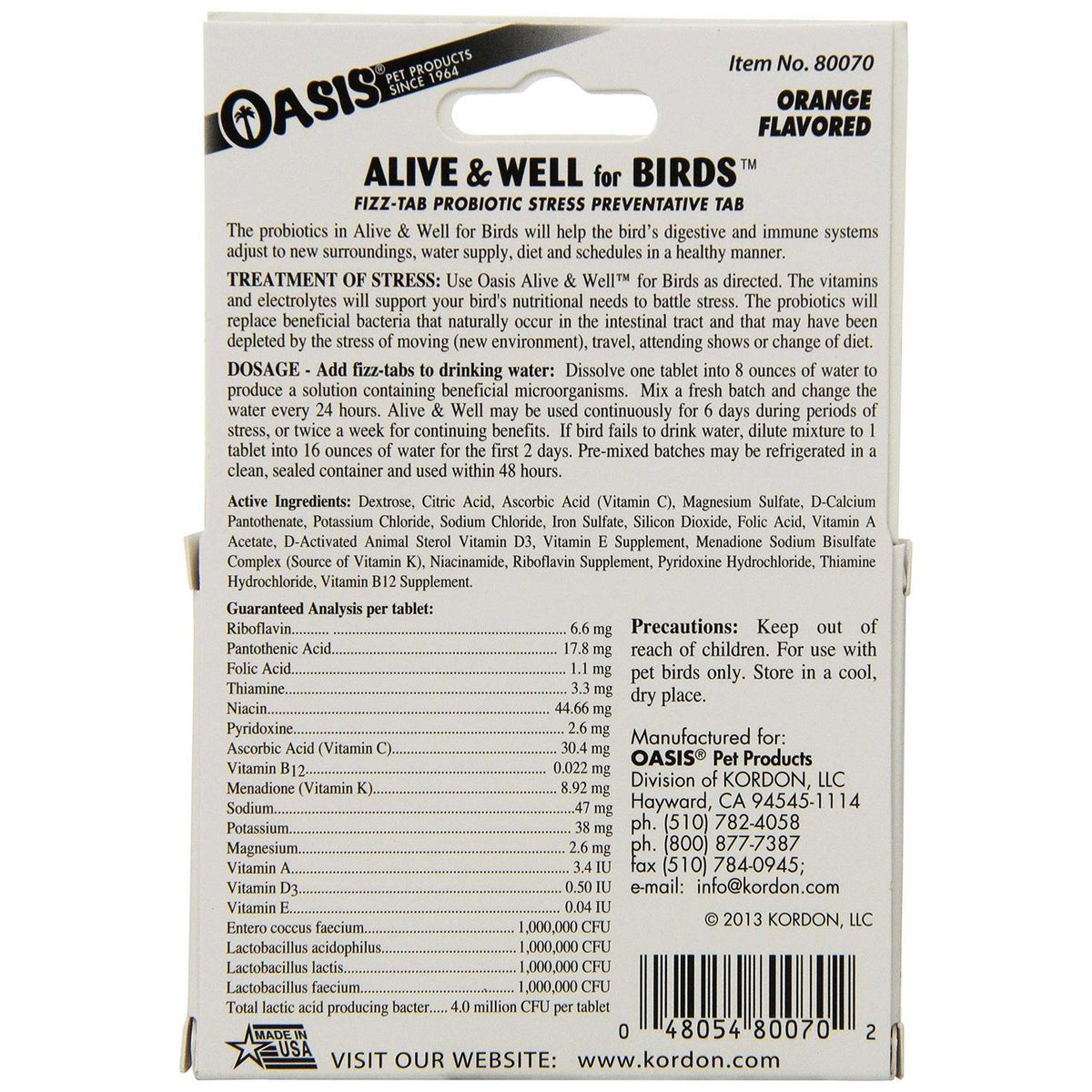 Pro-Biotic Tablets for Birds R684