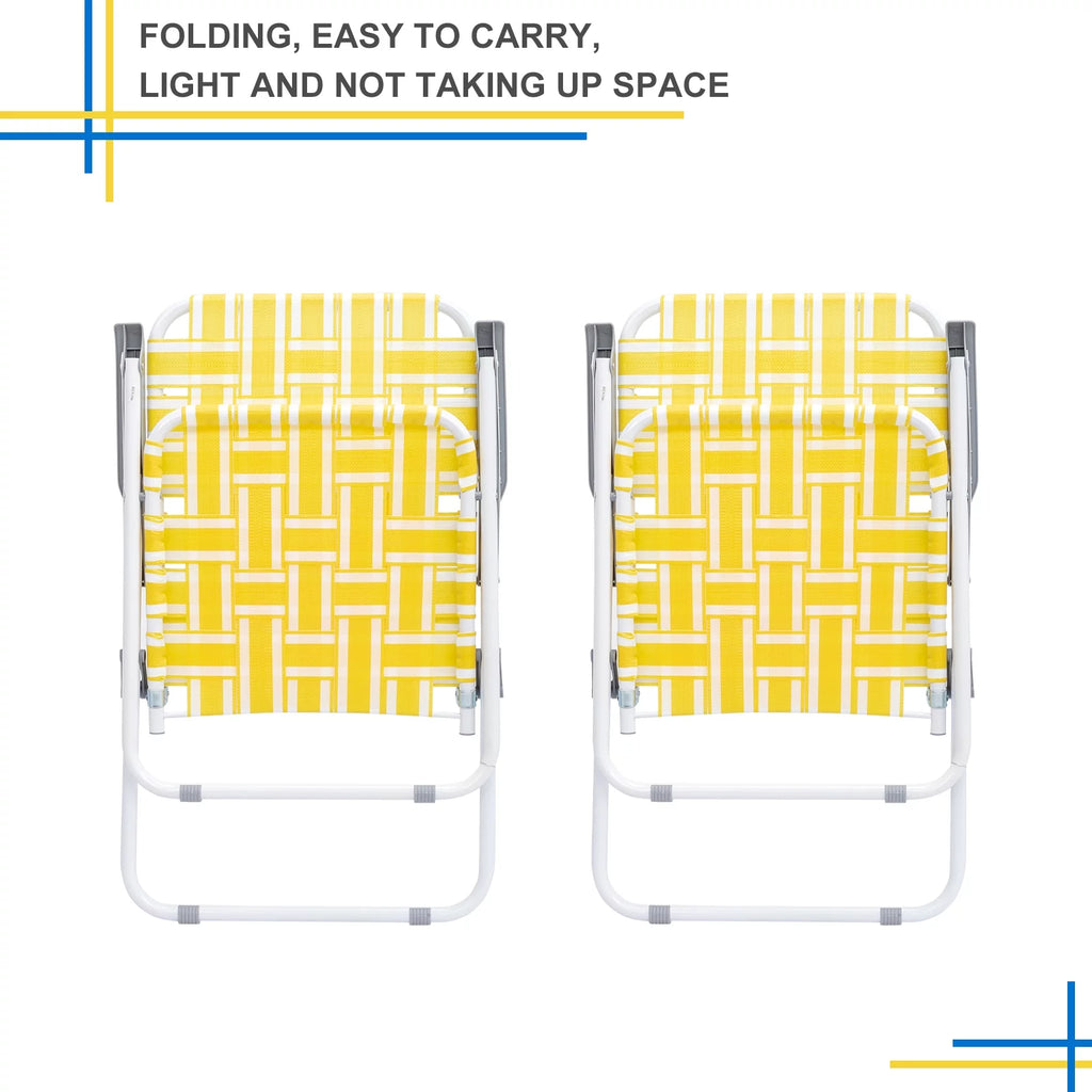 Yellow 2 Pack Folding Web Lawn Chair B86480