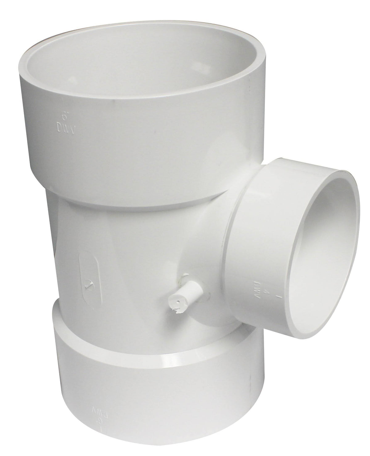 PVC DWV Sanitary Tee 6 x 6 x 4-Inch White F113