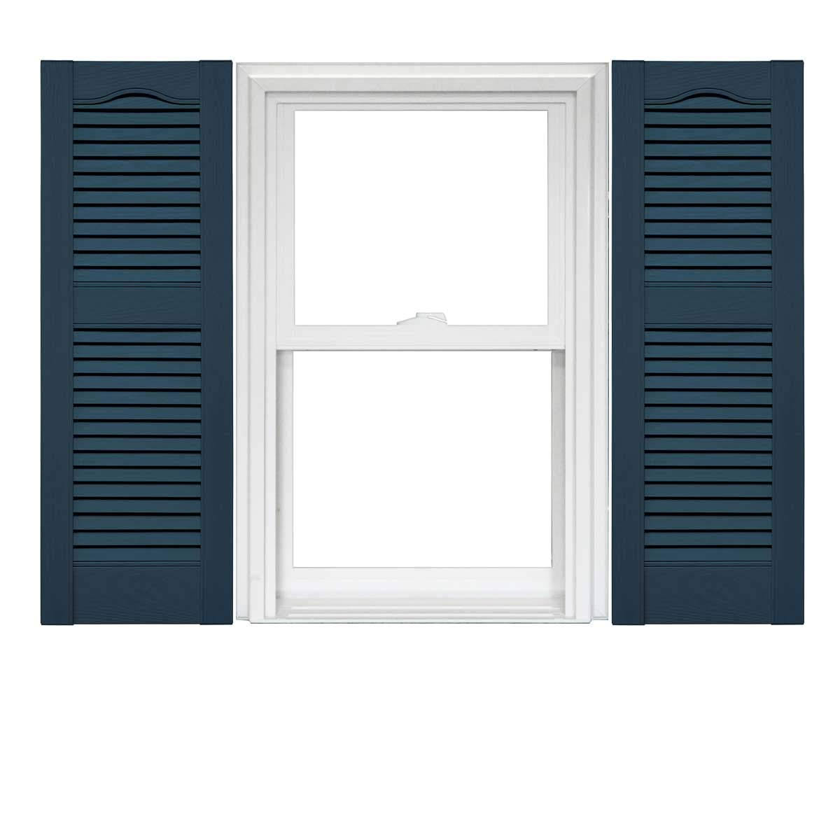 Vinyl Open Louver Shutters 1 Pair 14.5 x 72 Classic Blue B703