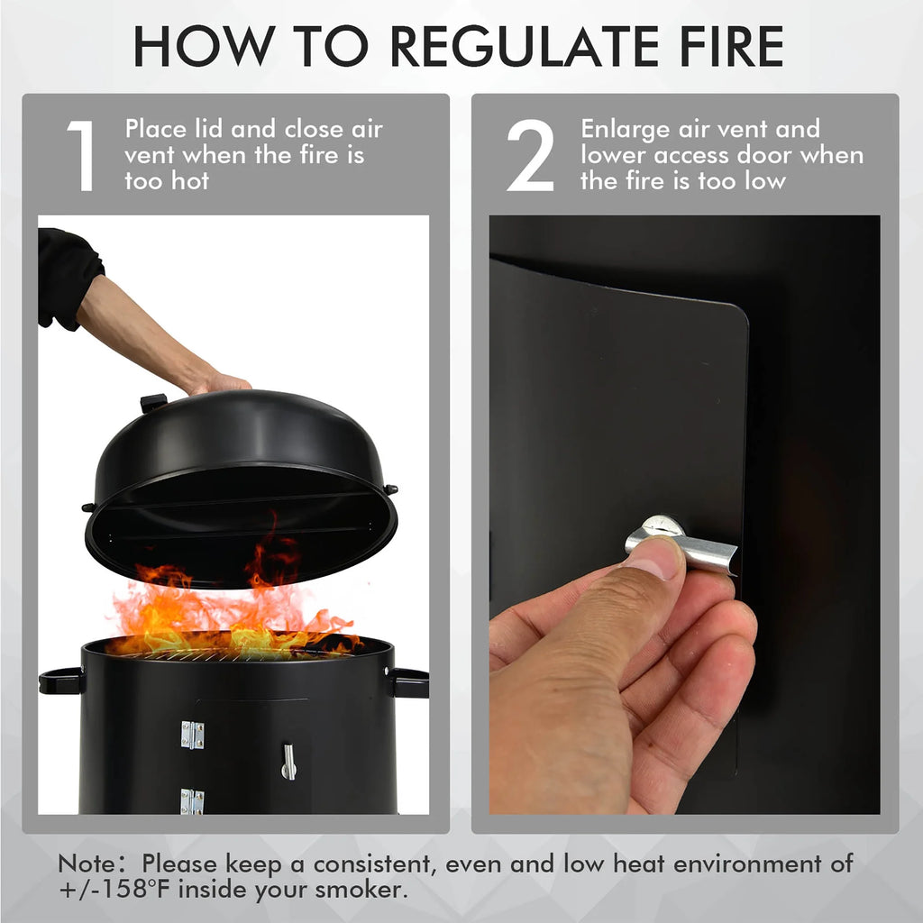 Charcoal Smoker Grill with Detachable 2 Layer C416